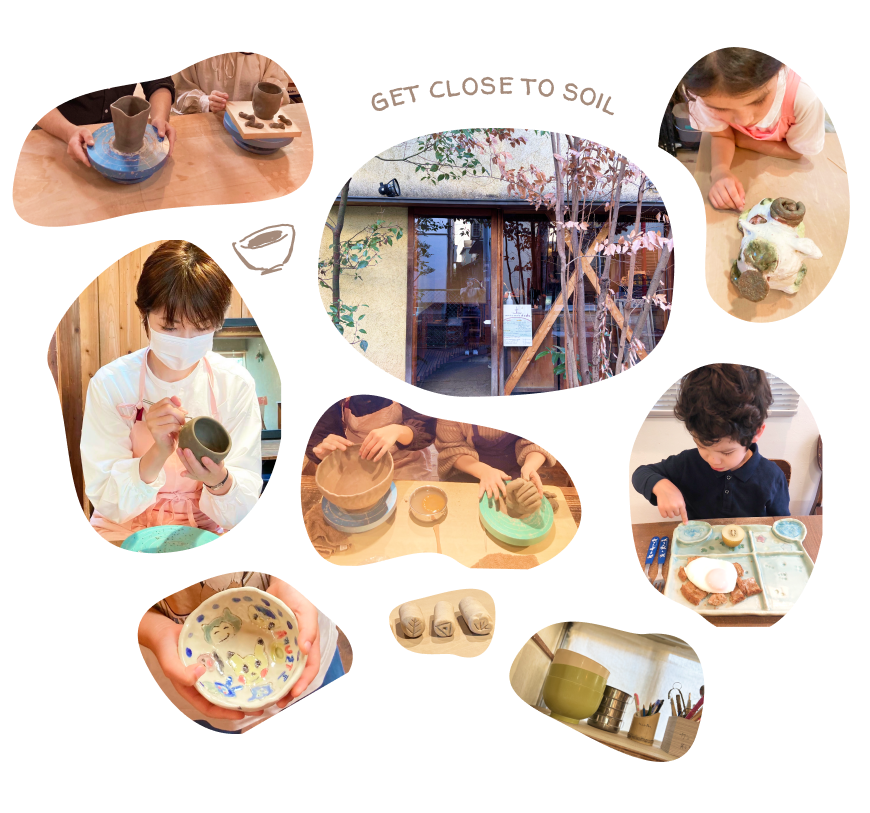 土°で陶芸を楽しむ人々